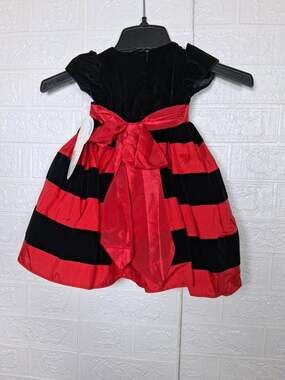 Swea Pea & Lilli Heirloom Collection Holiday Dress - Red & Black - 12-18M
